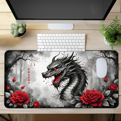 Dragon With Roses Gaming MousePad | 3 Styles to Choose From
