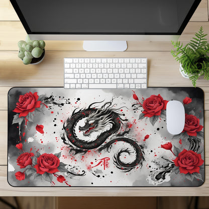 Dragon With Roses Gaming MousePad | 3 Styles to Choose From