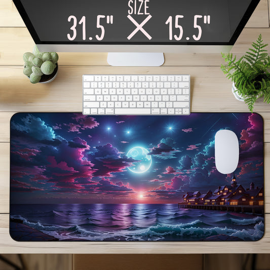 Moonlit Ocean and clouds Gaming MousePad | 2 Styles To Choose From