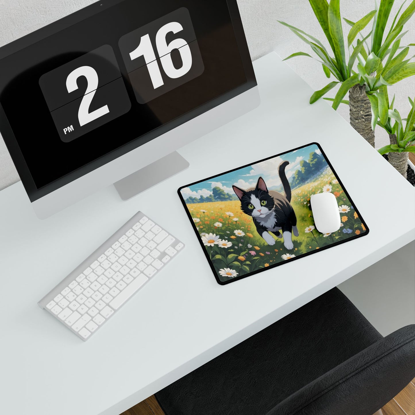 Cat in a Flower Field Gaming MousePad | 3 Styles To Choose From