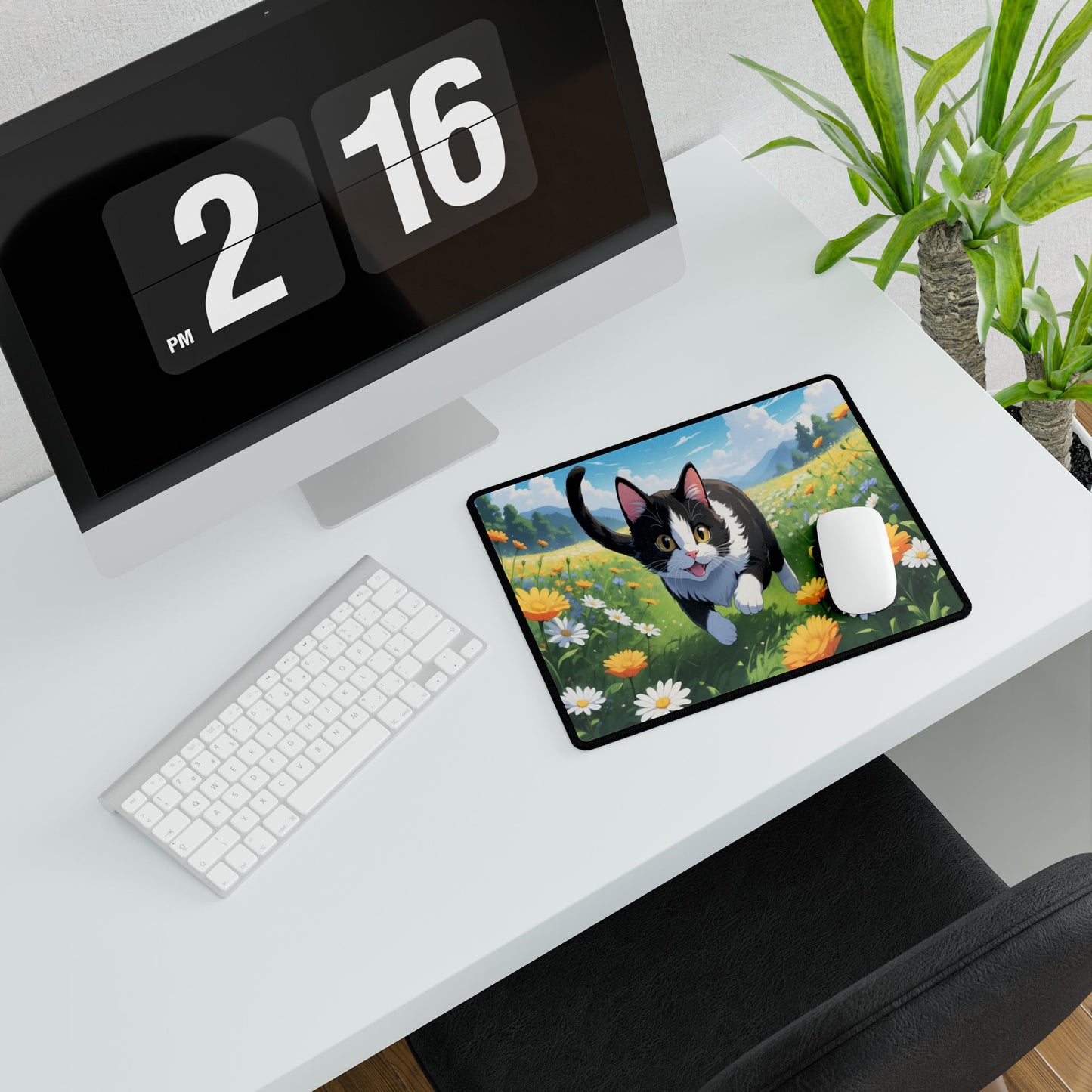 Cat in a Flower Field Gaming MousePad | 3 Styles To Choose From