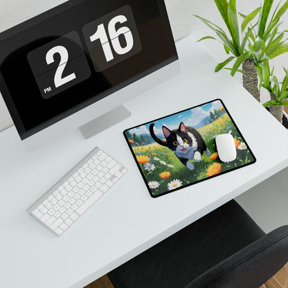 Cat in a Flower Field Gaming MousePad | 3 Styles To Choose From