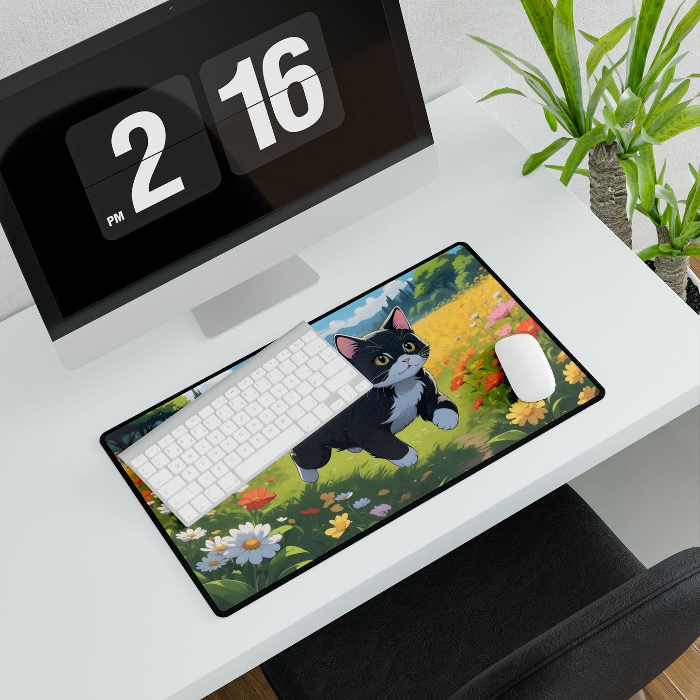 Cat in a Flower Field Gaming MousePad | 3 Styles To Choose From
