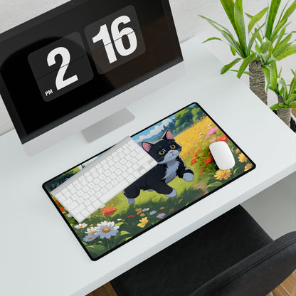 Cat in a Flower Field Gaming MousePad | 3 Styles To Choose From