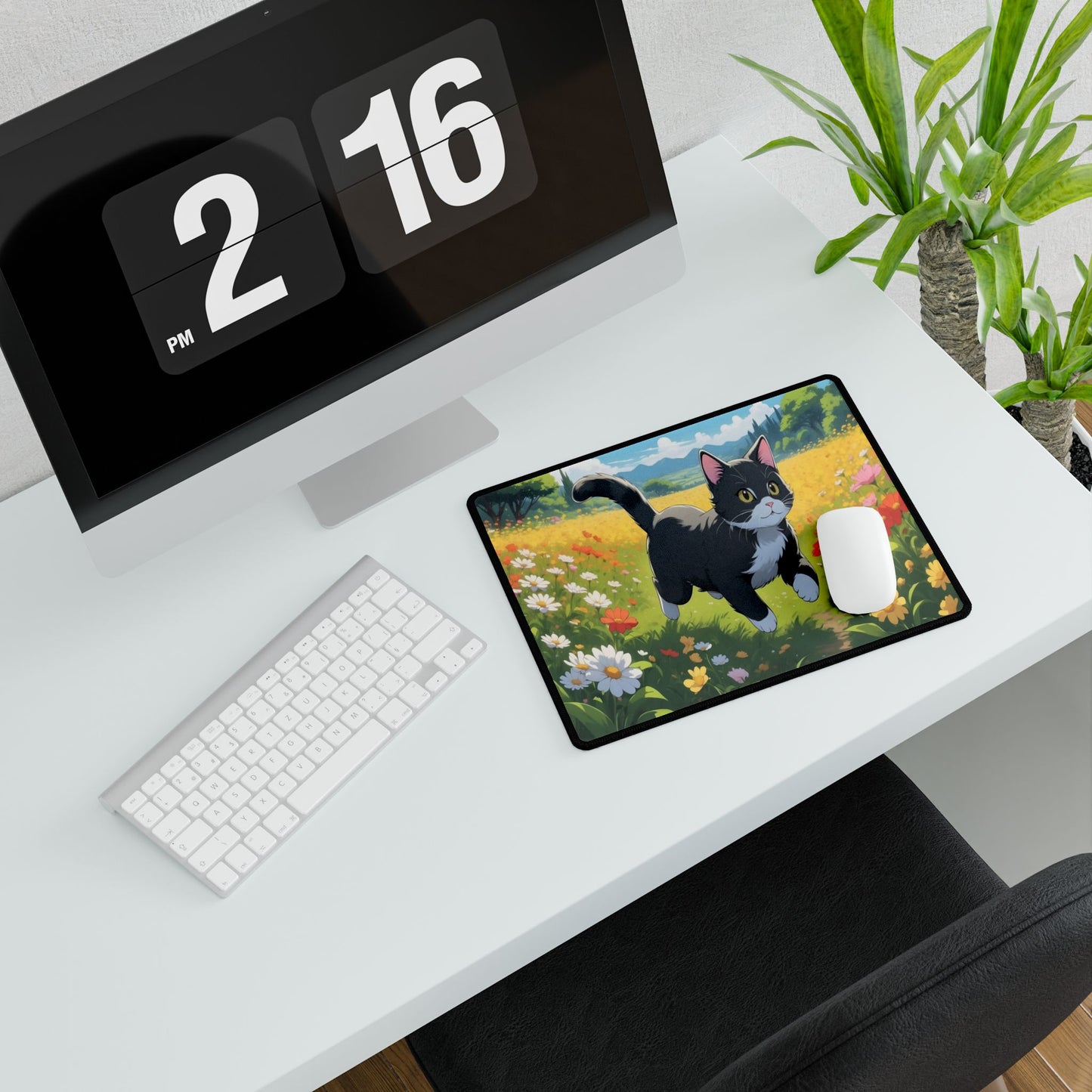 Cat in a Flower Field Gaming MousePad | 3 Styles To Choose From